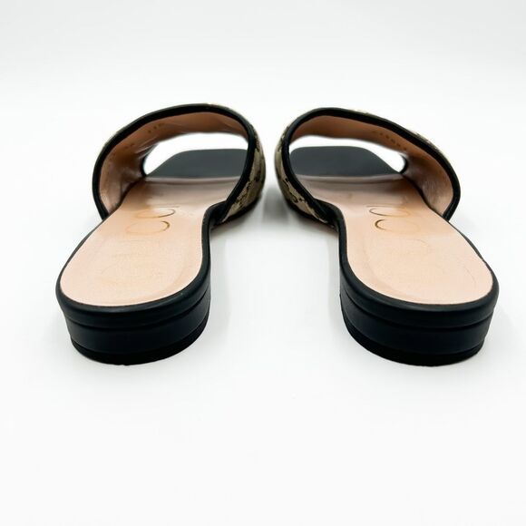 Gucci GG Quilted Monogram Sandals Slides Mules EU 38 US 8 Brown Gold - Picture 5 of 11
